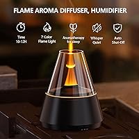Vista 3 de Flame Essential Oil Diffuser, Upgrade 7 Colour Lights Aromatherapy Diffuser, Oil Diffuser, Air Humidifier, Aroma Diffusers for Home, Bedroom