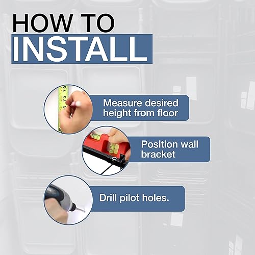 Miniatura 10 de StoreYourBoard BLAT - Estante de almacenamiento individual para silla, ganchos de montaje en pared, capacidad para 50 libras, plegable, patio,