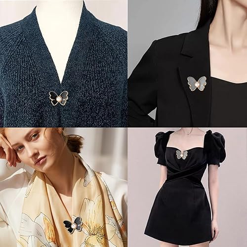 Miniatura 2 de Qkari Juego de 8 pines de botones ajustables sin coser, ajustador de botón perfecto para jeans, pantalones, faldas, ropa (plata + cobre)