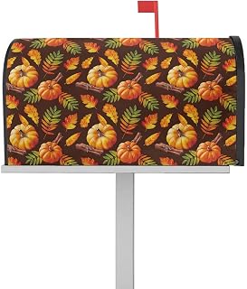 Mailbox Cover Magnetic Fall Pumpkin Orange Maple Leaves Seamless Mailbox Covers Standard Size 21x18in,Mailbox Covers Wrap Post Letter Box Cover for Garden Yard Outdoor Decor Thanksgiving Farm Harvest