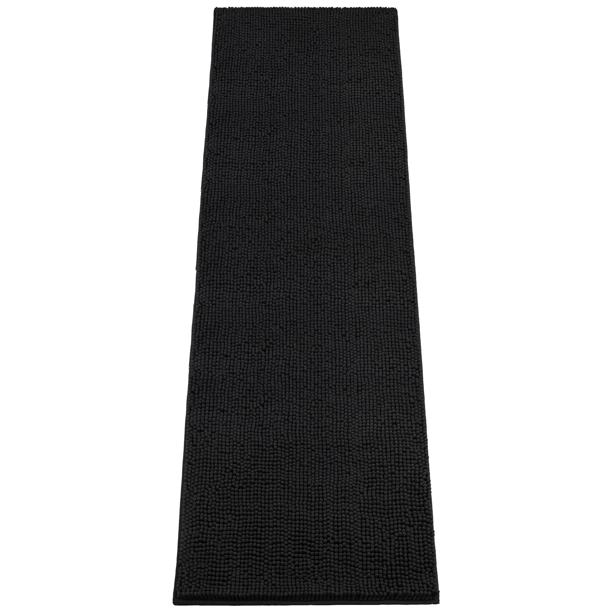Absorbent Dog Door Mat for Muddy Paws, 72" x 24" Chenille Indoor Mats for Entryway, Trap Dirt Front Door Mat Indoor Entrance Washable Non Slip Soft Black