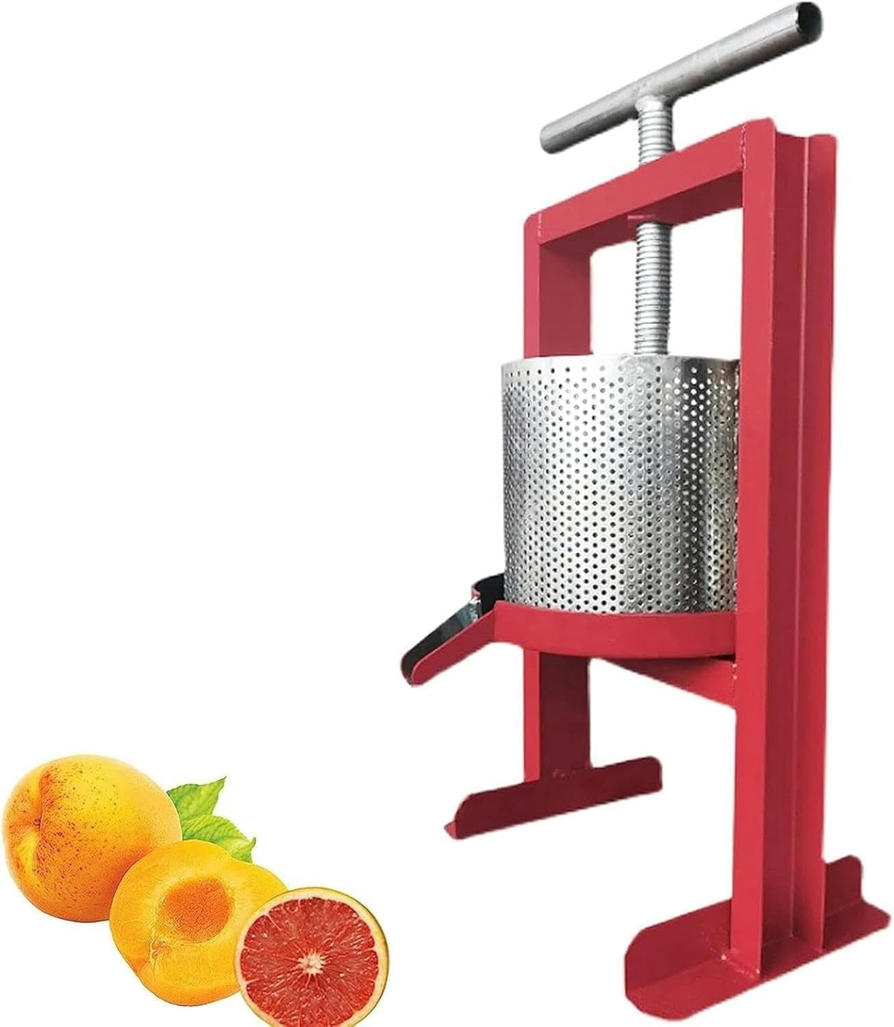 Wine Wine Fruit, Stainless Steel Barrel, Manual Fruit Wine Press, Grape Press to Squeeze Vegetable Juice/Fruits ~/