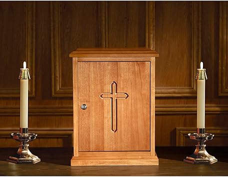 Christian Brands Cross Hardwood Tabernacle, 20 Tall, Medium Oak