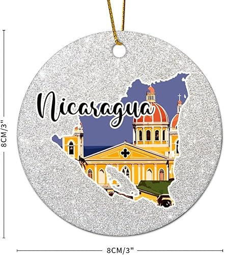 Vista 42 de Christmas Round Ornament South Africa Lands Ceramic Keepsake Visitor Souvenir 3 Inch with Gold String Hometown City Pride Home Decorations Christmas