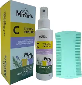 Spray Capilar Combate Piolhos E Lêndeas Creme De Pentear Sem Enxague Condicionador 120ml + Pente Fino