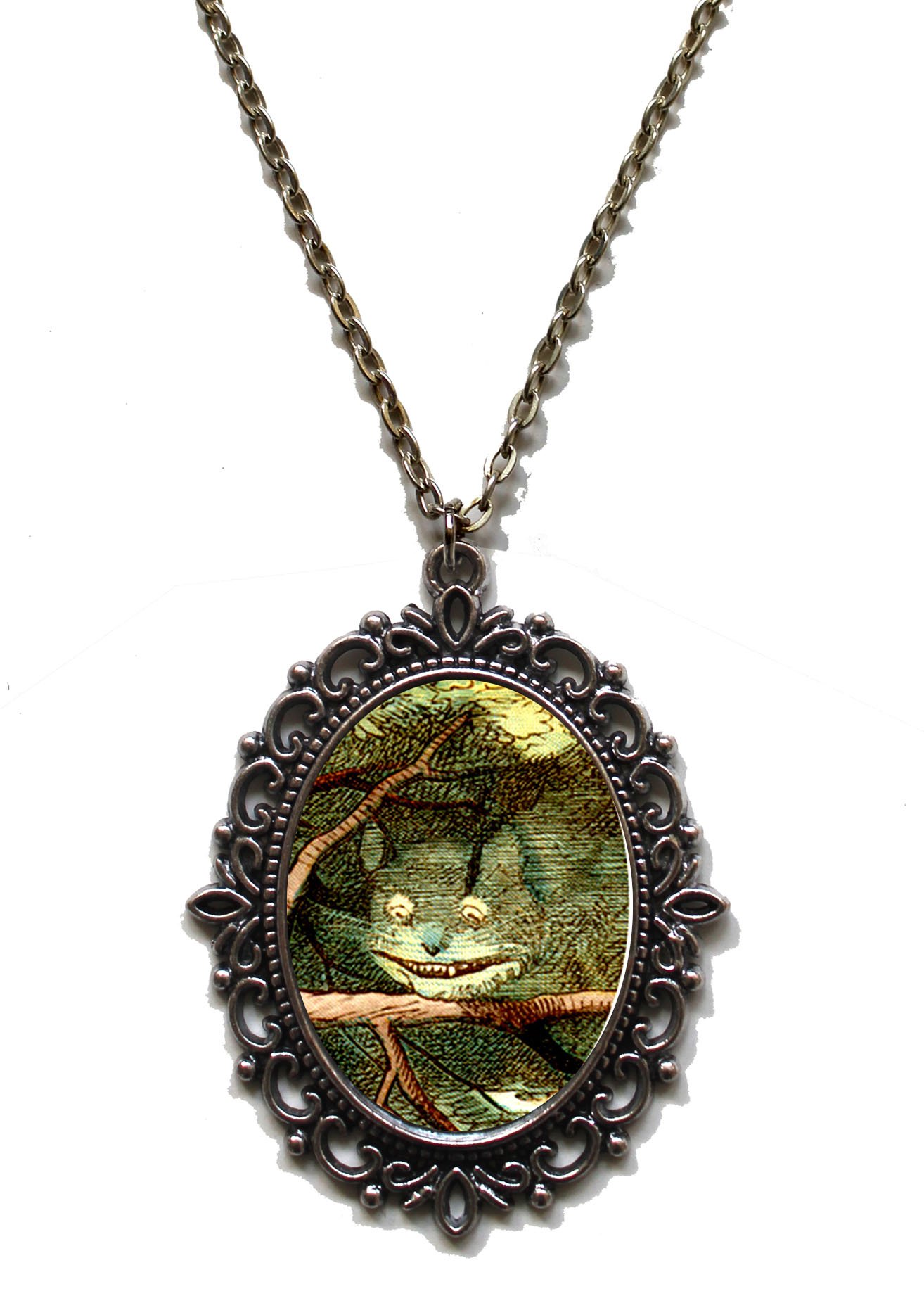 Victorian Vault Art Alice in Wonderland Steampunk Pendant Necklace on Chain