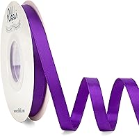 Vista 111 de Ribbli - Cinta de satén roja de doble cara, 1 pulgada x 25 yardas, cinta de tela para uso en ramo de lazos, envoltura de regalo de Navidad, arreglo