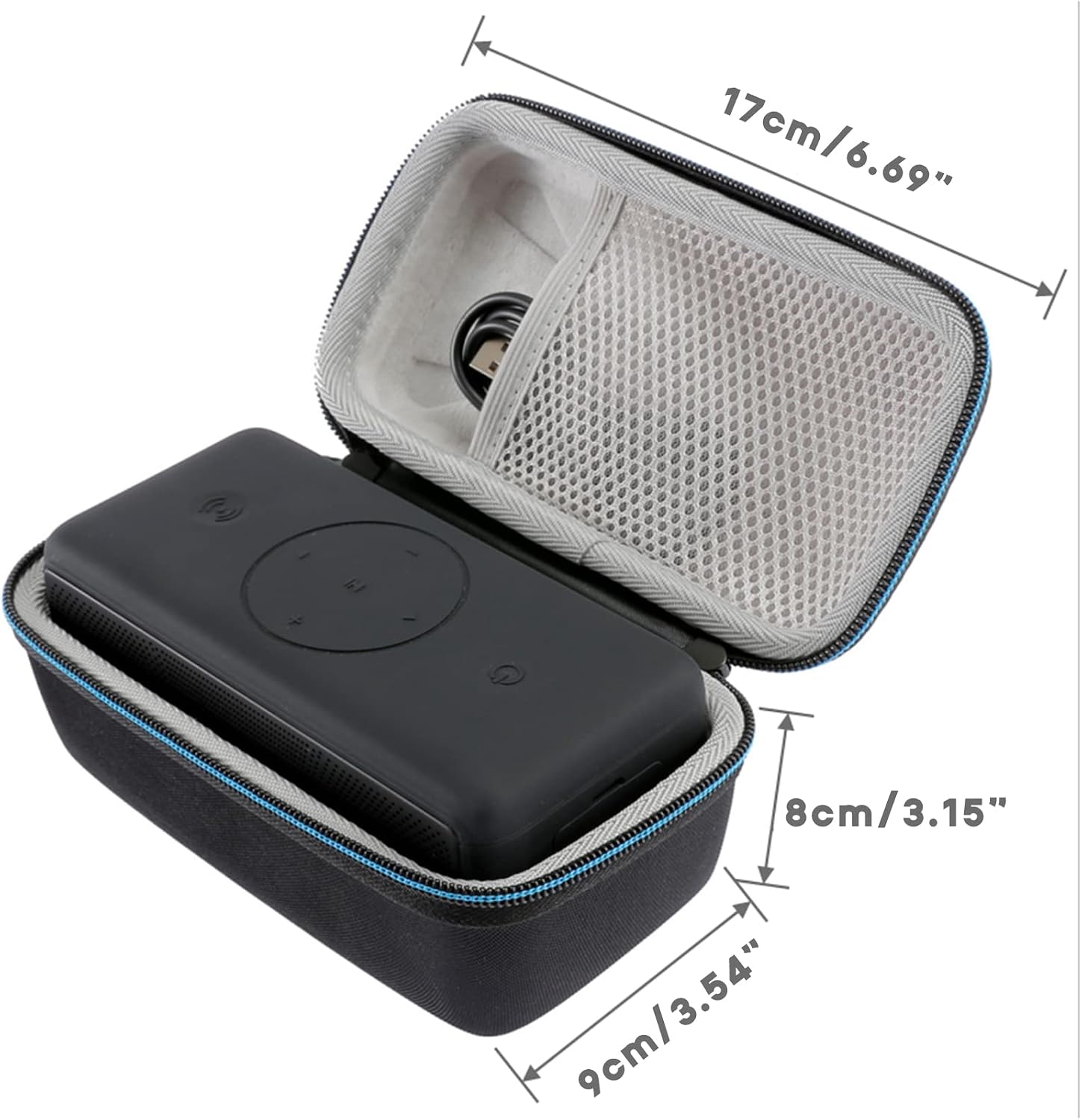 Square Speaker Bag Shockproof Carrying Storage Box for BOGASING M5 Speaker with Inner Pocket Protective Holder