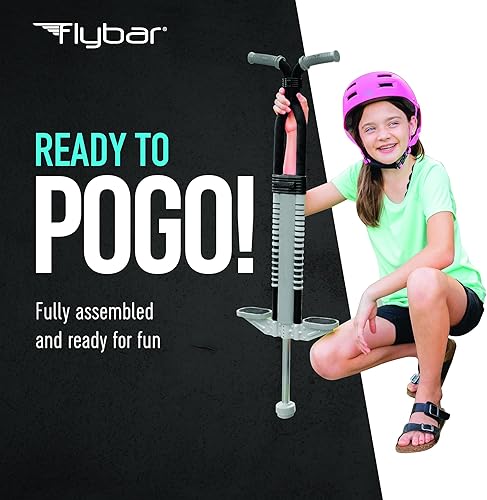 Miniatura 7 de Flybar Master Pogo Stick - Palo para niños de 9 años, de 80 a 160 libras, asas de fácil agarre, clavijas antideslizantes, juguetes al aire libre