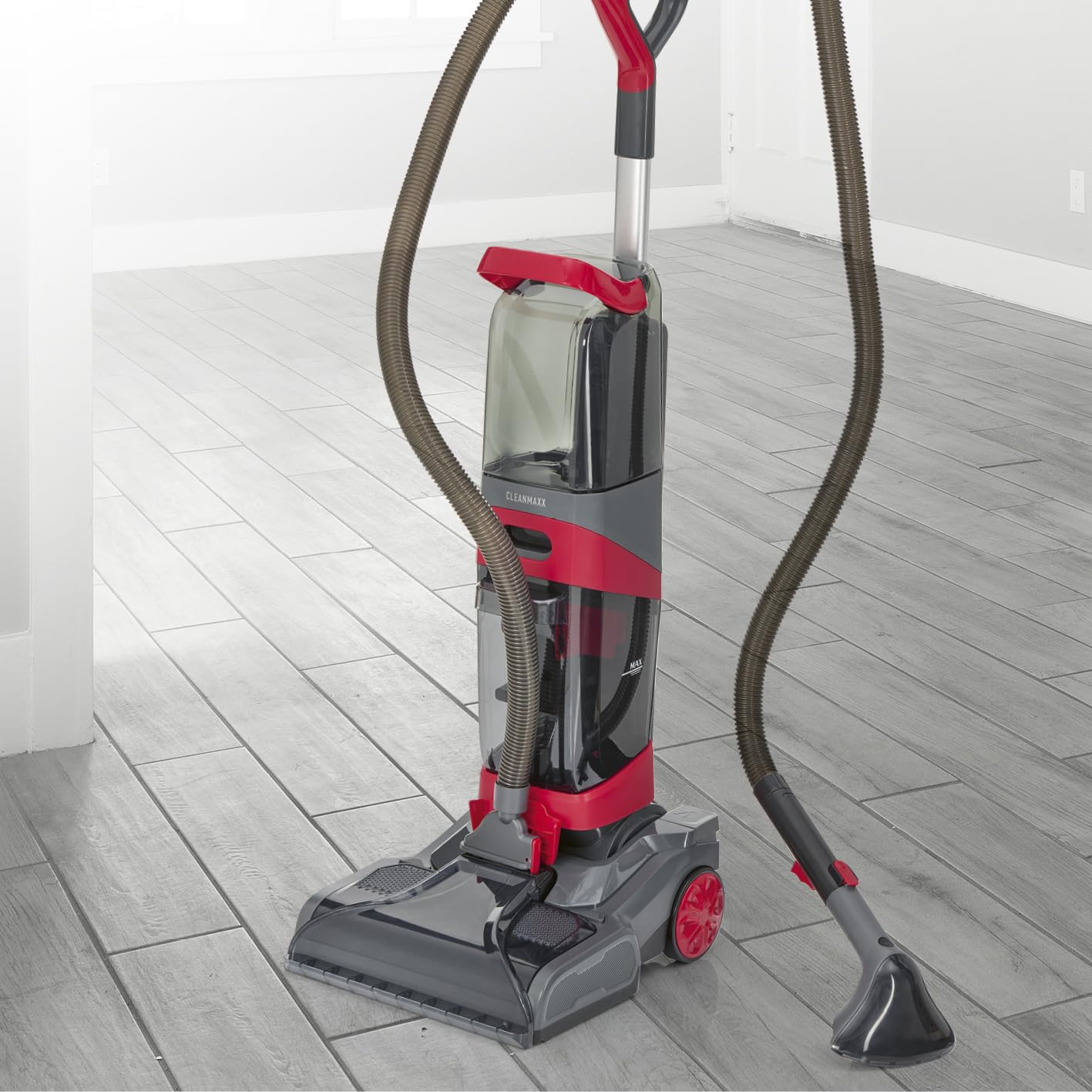 CLEANmaxx AquaStream Plus Duo - Limpiador de alfombras 3 en 1 para alfombras, suelos duros y como dispositivo limpiador de tapicería, aspiradora de aire caliente y húmedo con set de accesorios XXL