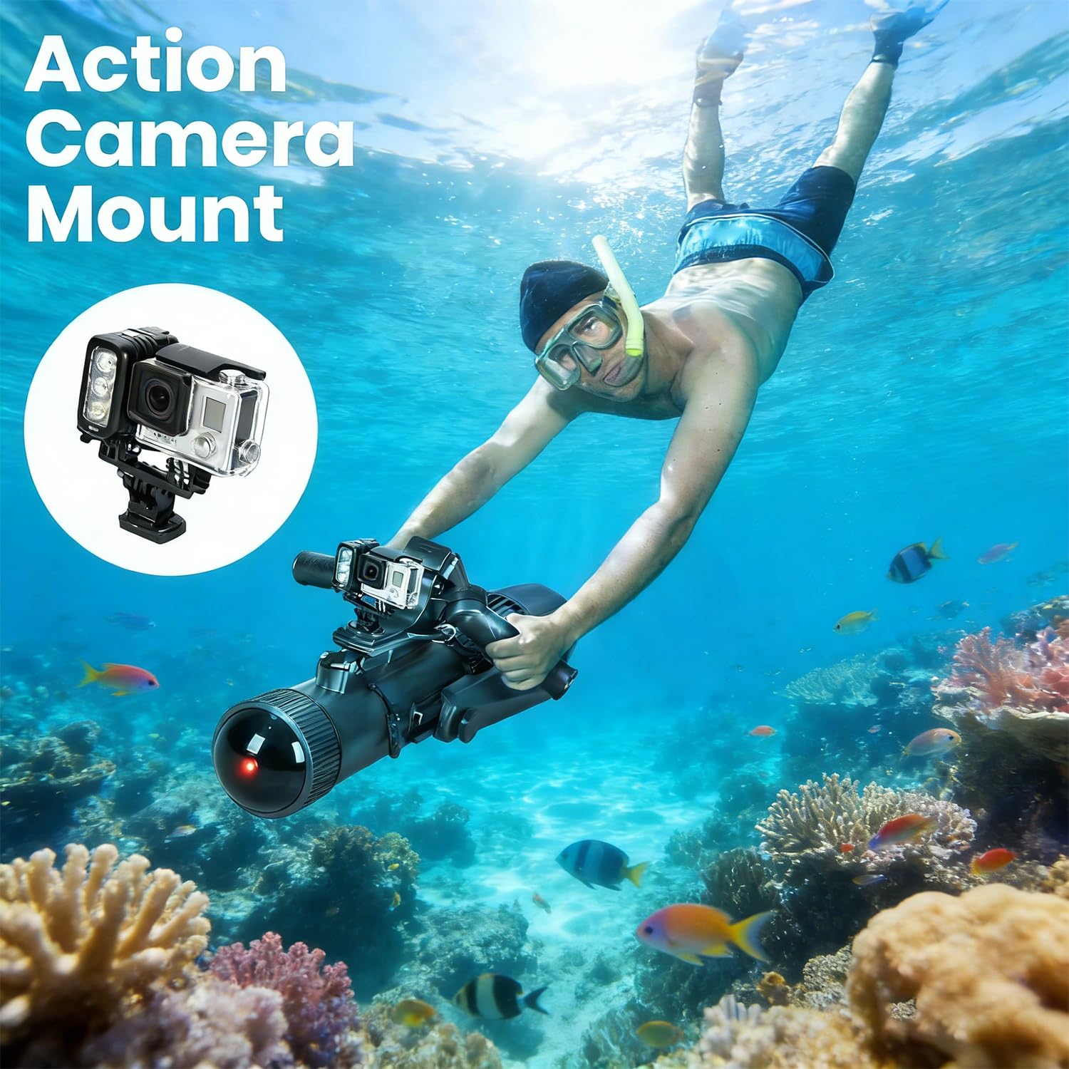 700W CM7-1 Pro Elektrischer Unterwasser-Scooter mit Daumensteuerung für SUP-Paddelboard, geeignet für Pool, Tauchen und Schnorcheln, Wasserscooter für Erwachsene und Kinder