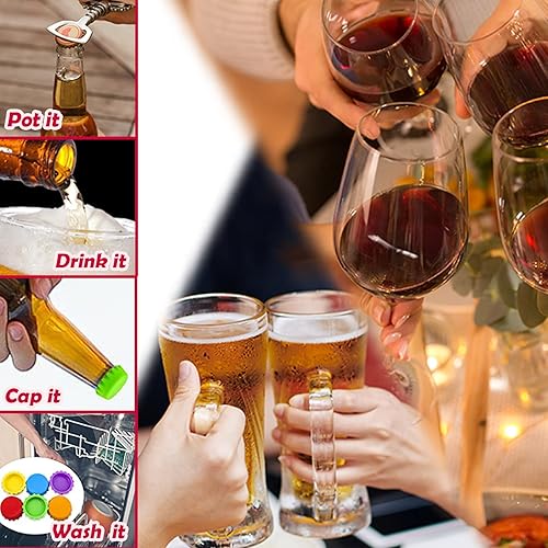 Miniatura 6 de Tapas para botellas, tapas de botellas de cerveza, de silicona, reutilizables, para refrescos, bebidas, HomeBrew, utensilios de cocina, evitar