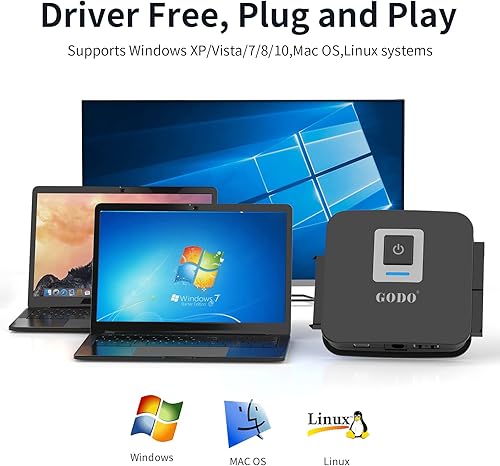 Miniatura 6 de GODO Adaptador SATAIDE a USB 3.0, kit de adaptador de disco duro IDE, convertidor de cable SATA para IDE de 2.53.5 pulgadas y SATA HDDSSD,