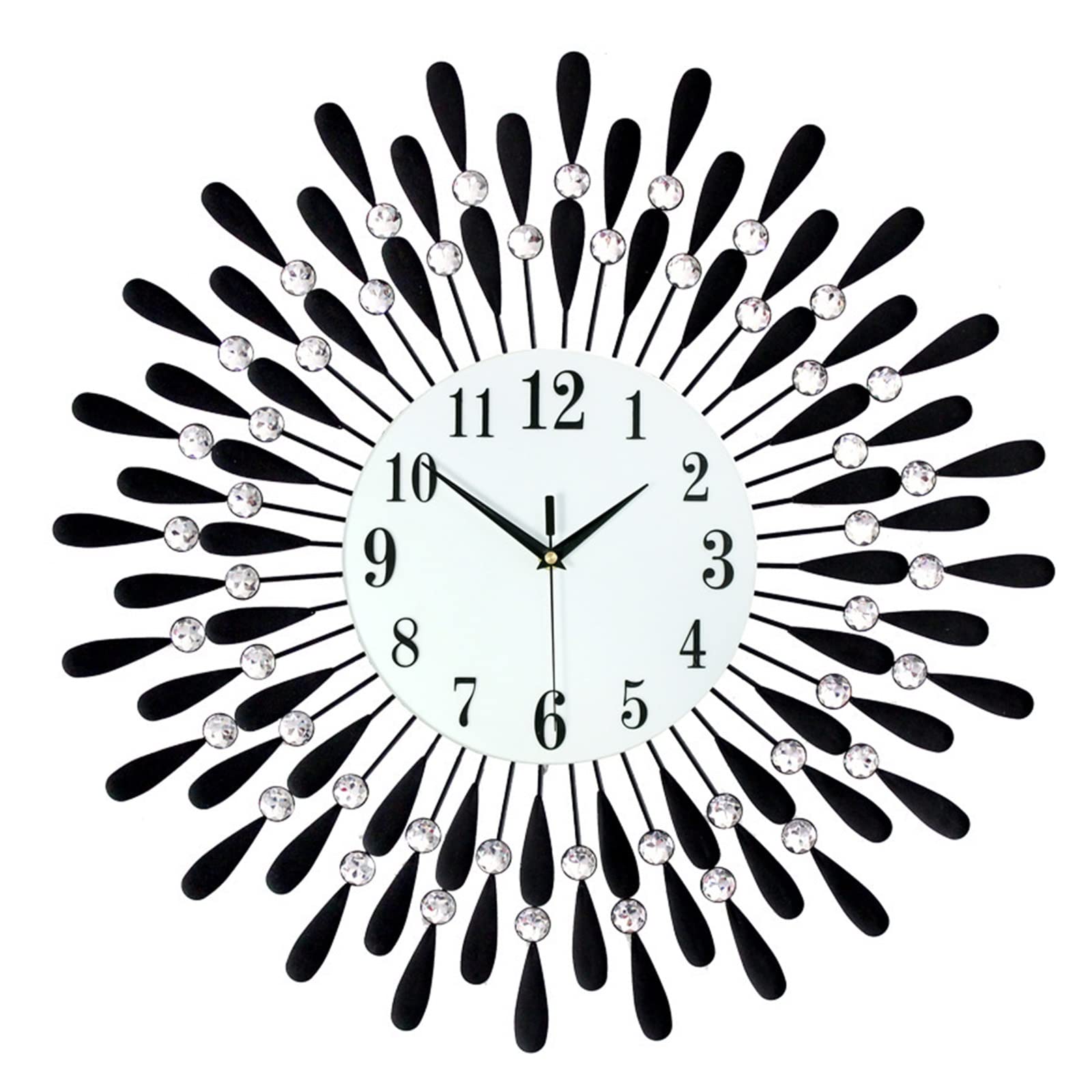 Horloge murale moderne soleil en cristal pour décorer un salon chic