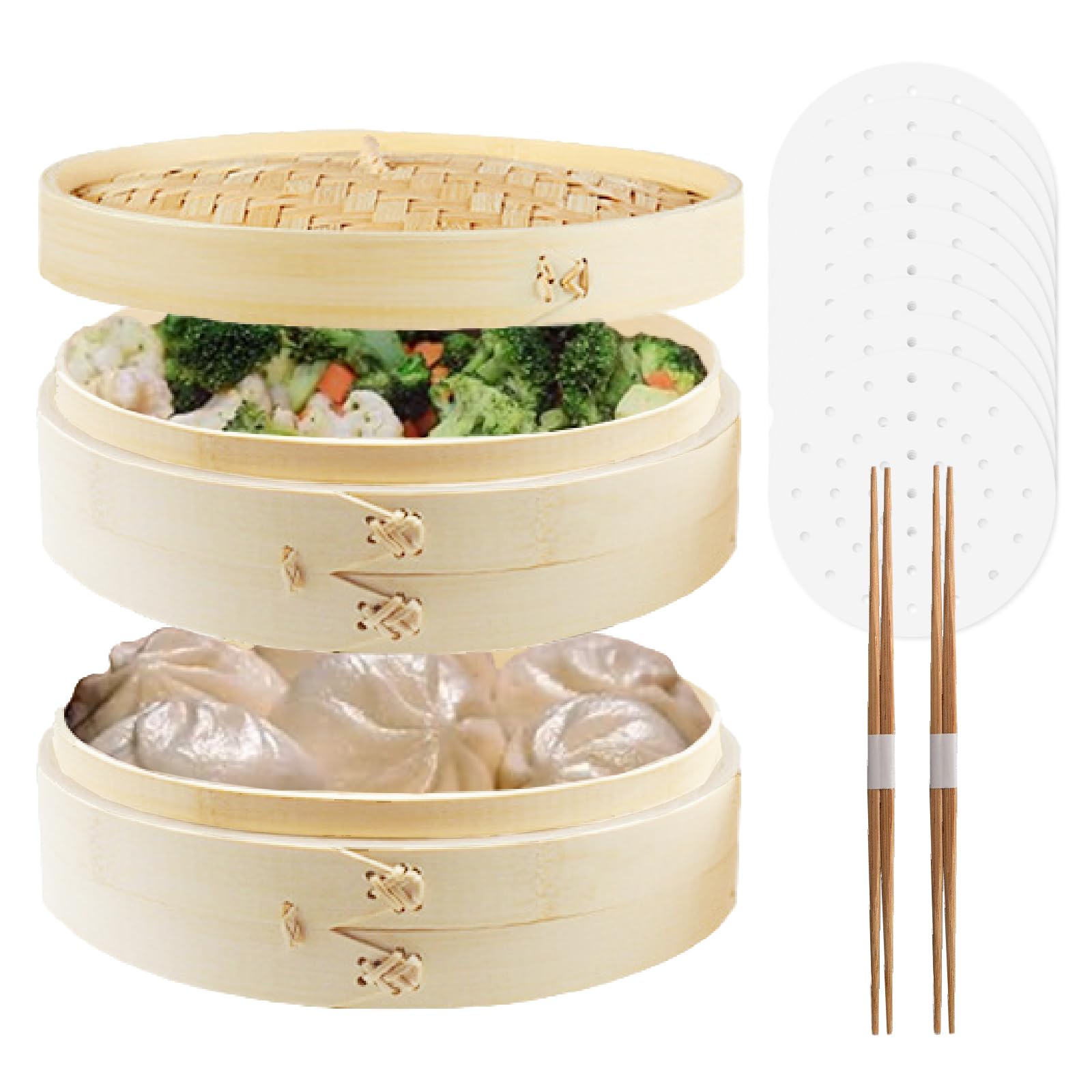 ④22cm ２段＋フタ 8セット せいろ 蒸し器　小籠包　餃子　温野菜 ④22cm 2段 8セット せいろ 蒸し器 小籠包 餃子 温野菜