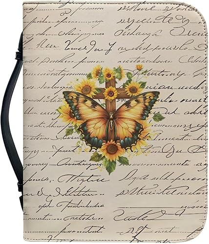 Miniatura 15 de Bolsas de cuero para iglesia, funda de Biblia gris león, bolsa protectora de la Biblia de poliuretano, funda de transporte portátil con asa