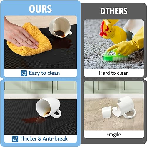 Miniatura 5 de StepLively Tapete de cocina, 2 piezas de alfombras de cocina, tapetes de cocina acolchados para piso, tapete antifatiga, juego de alfombras de