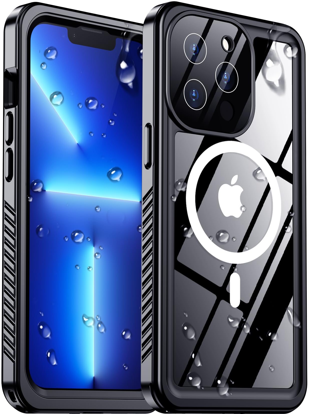 Red2Fire 2025 New Designed for iPhone 13 Pro Max Case Waterproof, [Compatible with MagSafe][Full Body Shockproof][IP68 Underwater][Dustproof][