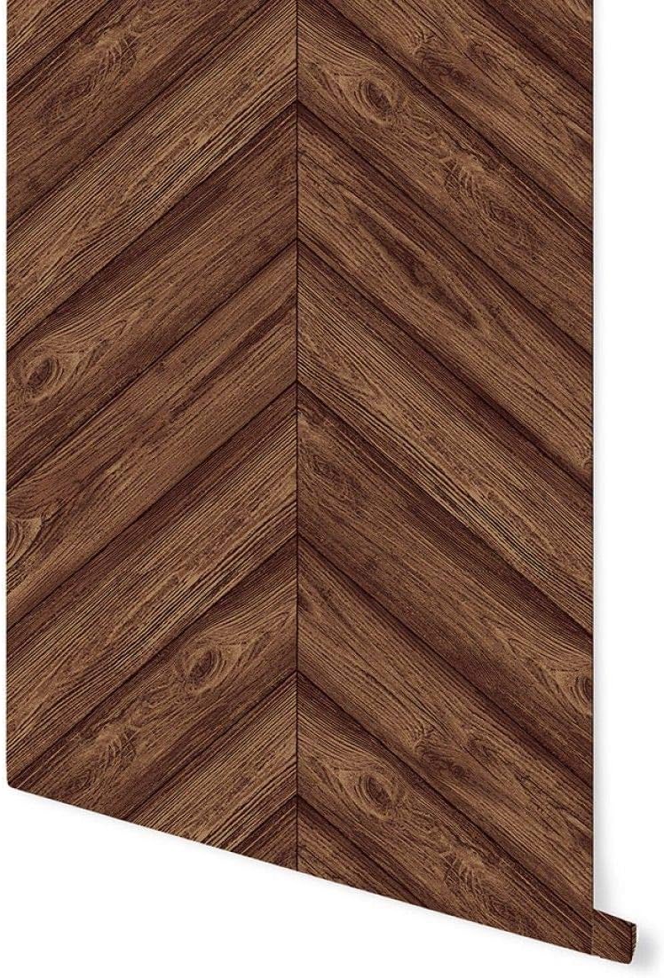 貼ってはがせる 壁紙シール テンペーパー ヘリンボーン ウォールナット 壁紙 Amazon