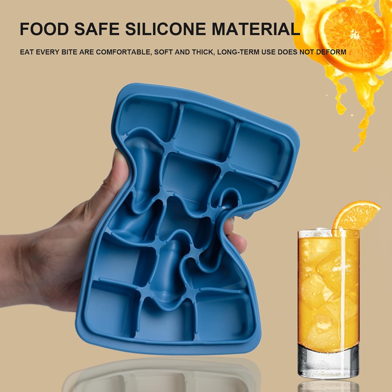 Ice Cube Trays, Easy Release 15 Flexible Silicone Ice Cube s with