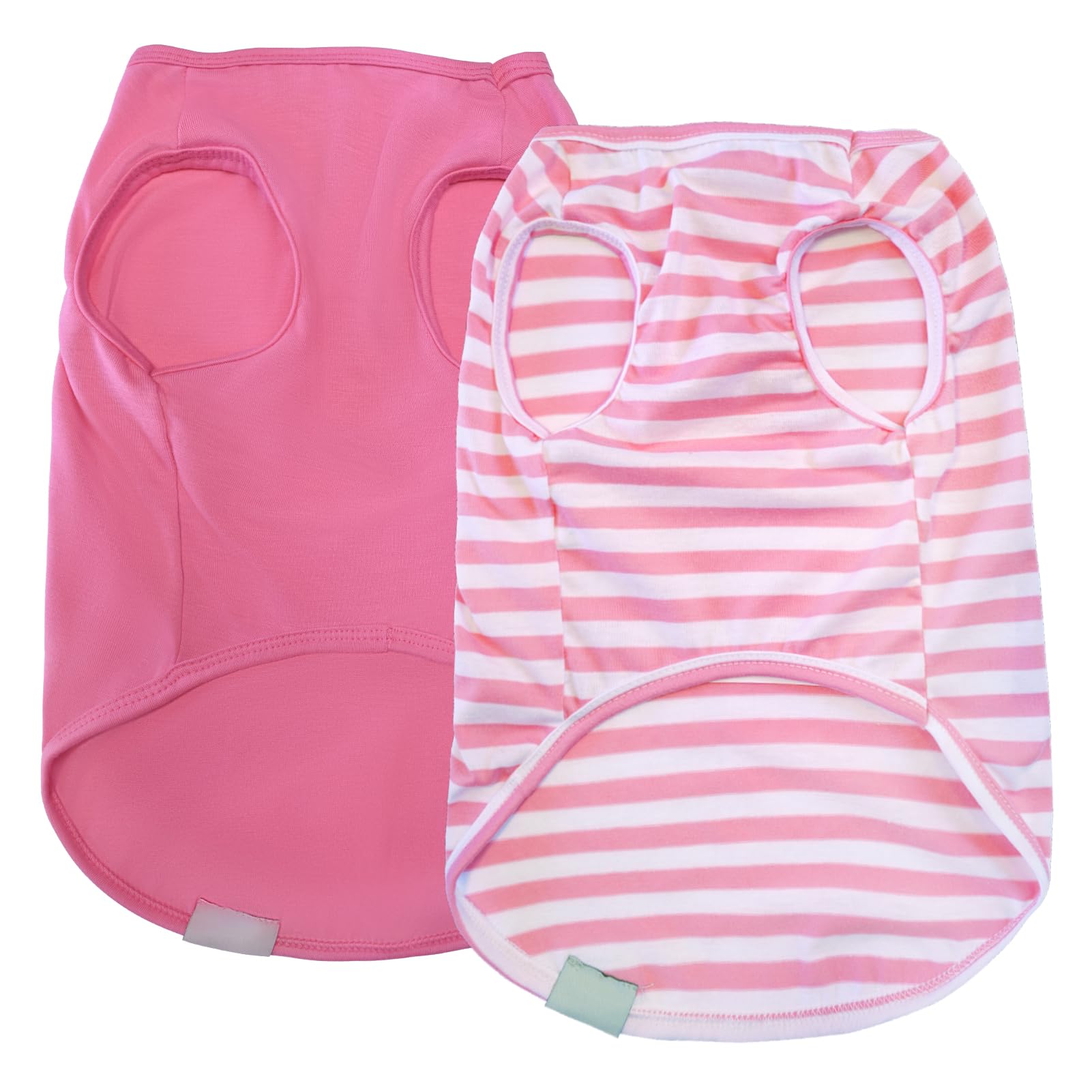 ZhuPolly Dog Shirts for Small Dogs Girl 2 Pack Stretchy Lightweight Spring Calm Puppy Clothes Breathable Tshirts for Medium Dogs Pink Size XL for