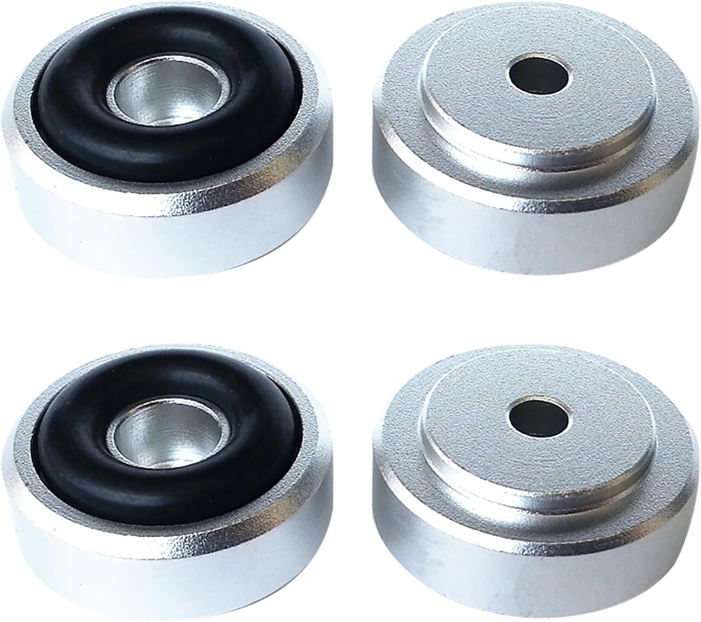 MOUDOAUER 4* Alloy Speaker Audio Isolation Feet Speaker Spike Pads with Non-Slip Rubber Rings for Audio,Speakers, Subwoofers, Home Theater