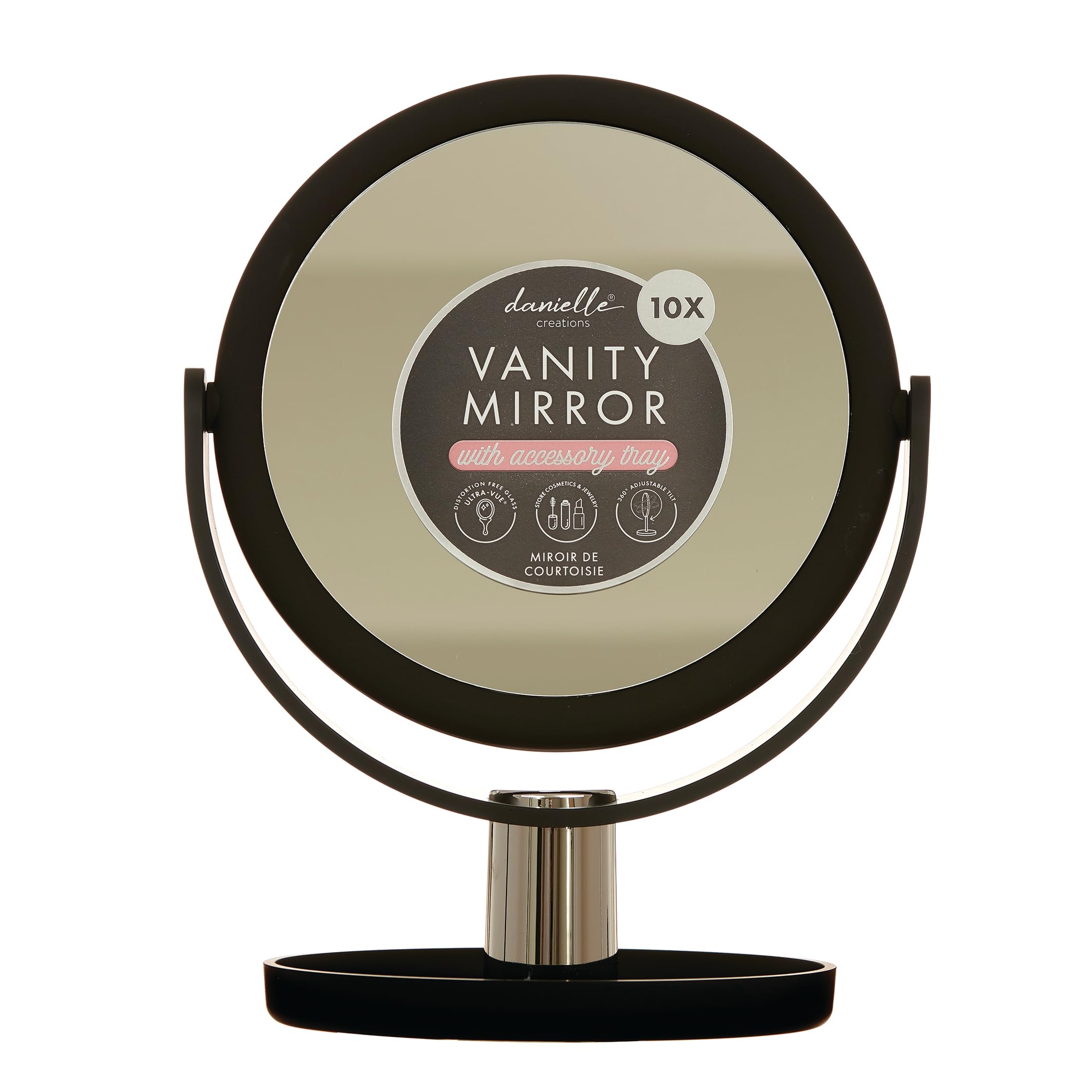 Upper Canada Black Vanity 10x Magnifying Mirror Danielle Creations