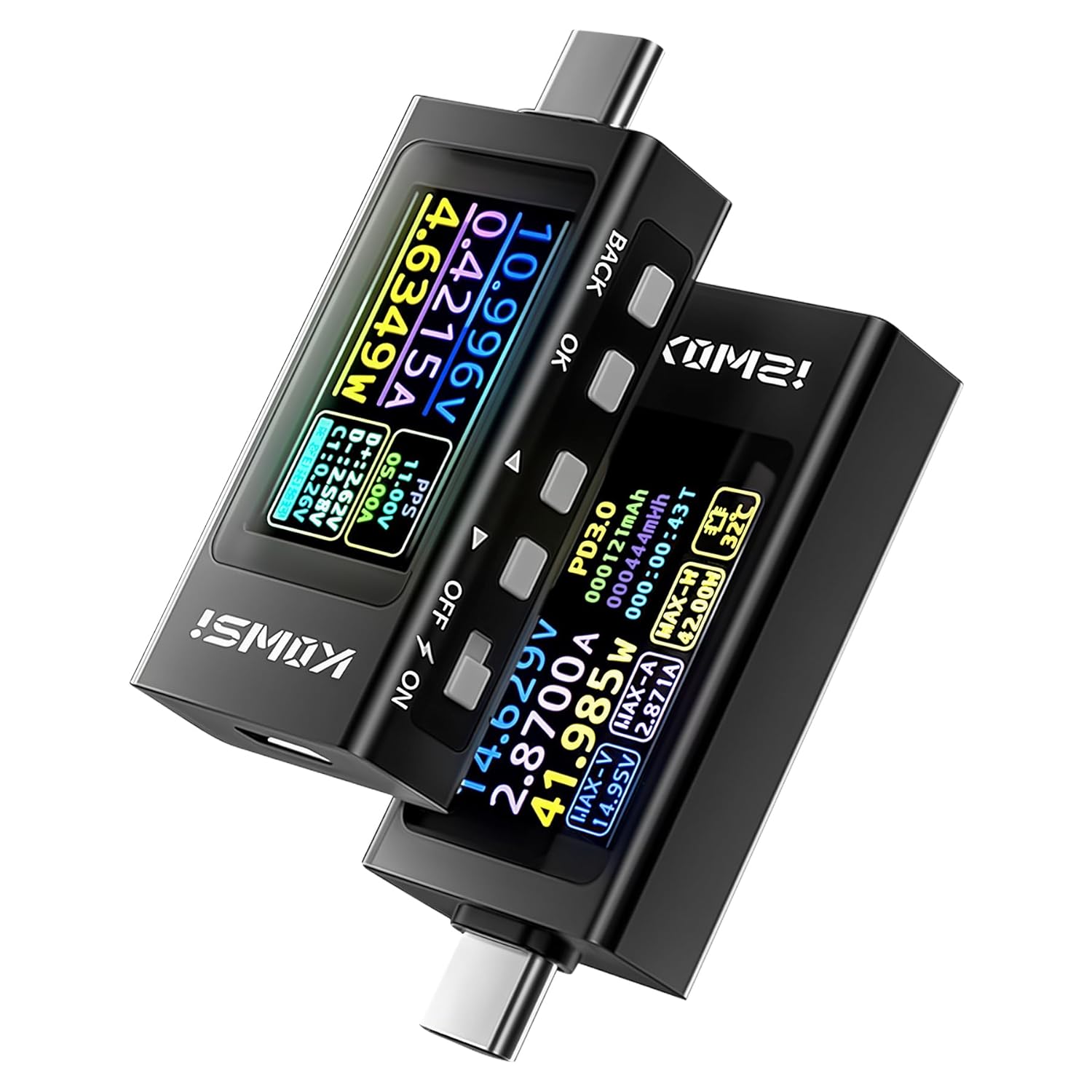 Type C Tester, 12A 4-30V 240W Power Meter Tester LCD Digital Multimeter Type-C Fast Charge Ripple Testing, Protocol Testing Support PD2.0, PD3.0, PPS, QC2.0, QC3.0, FCP, SCP, AFC, PE, Dash, VOOC