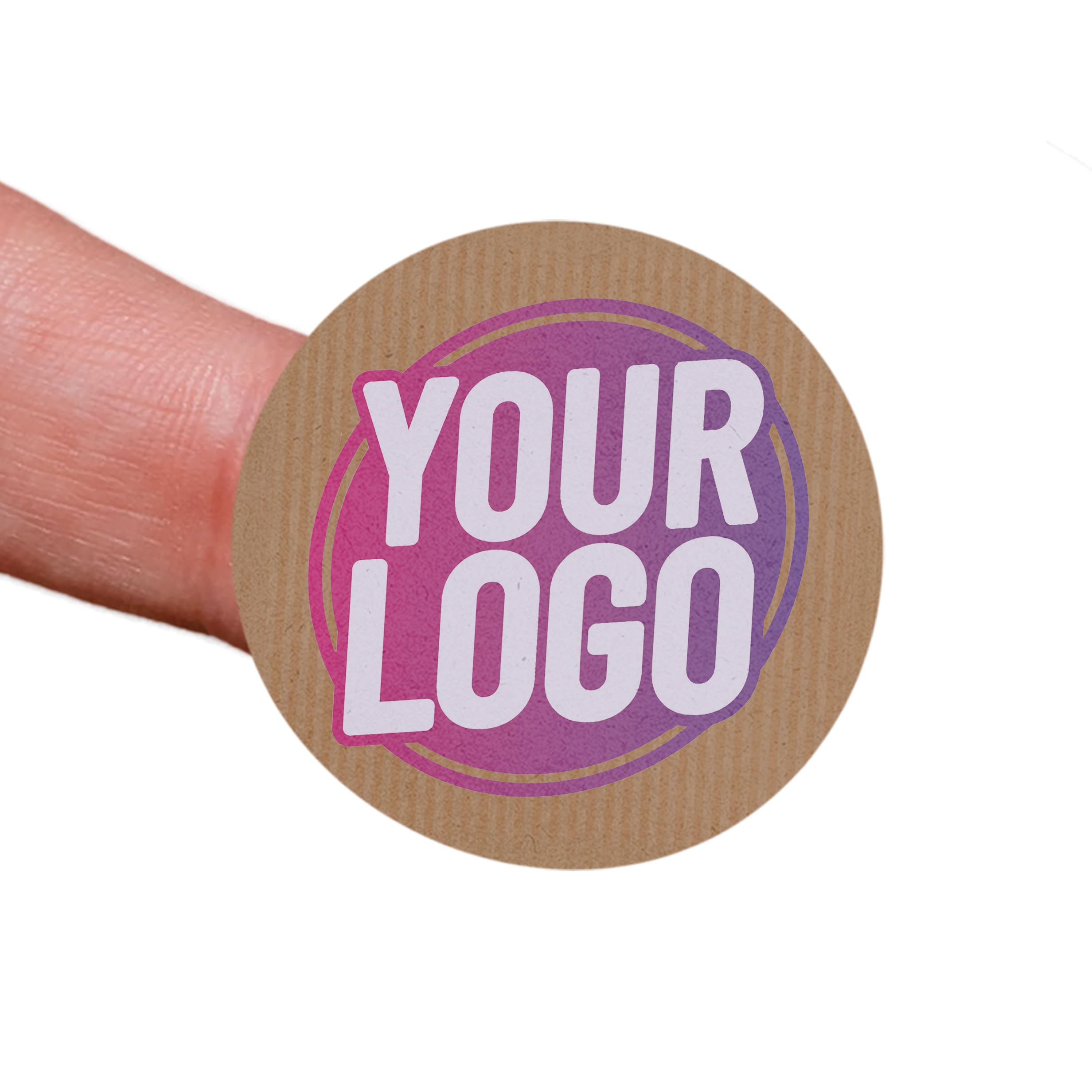 Personalised 37mm Kraft Round Stickers - Custom Business Logo Labels - Circle Label Stickers for Company Branding - Packaging - Thank You Seals… (Kraft (Brown), 2625 Labels (75 Sheets)) — image 1