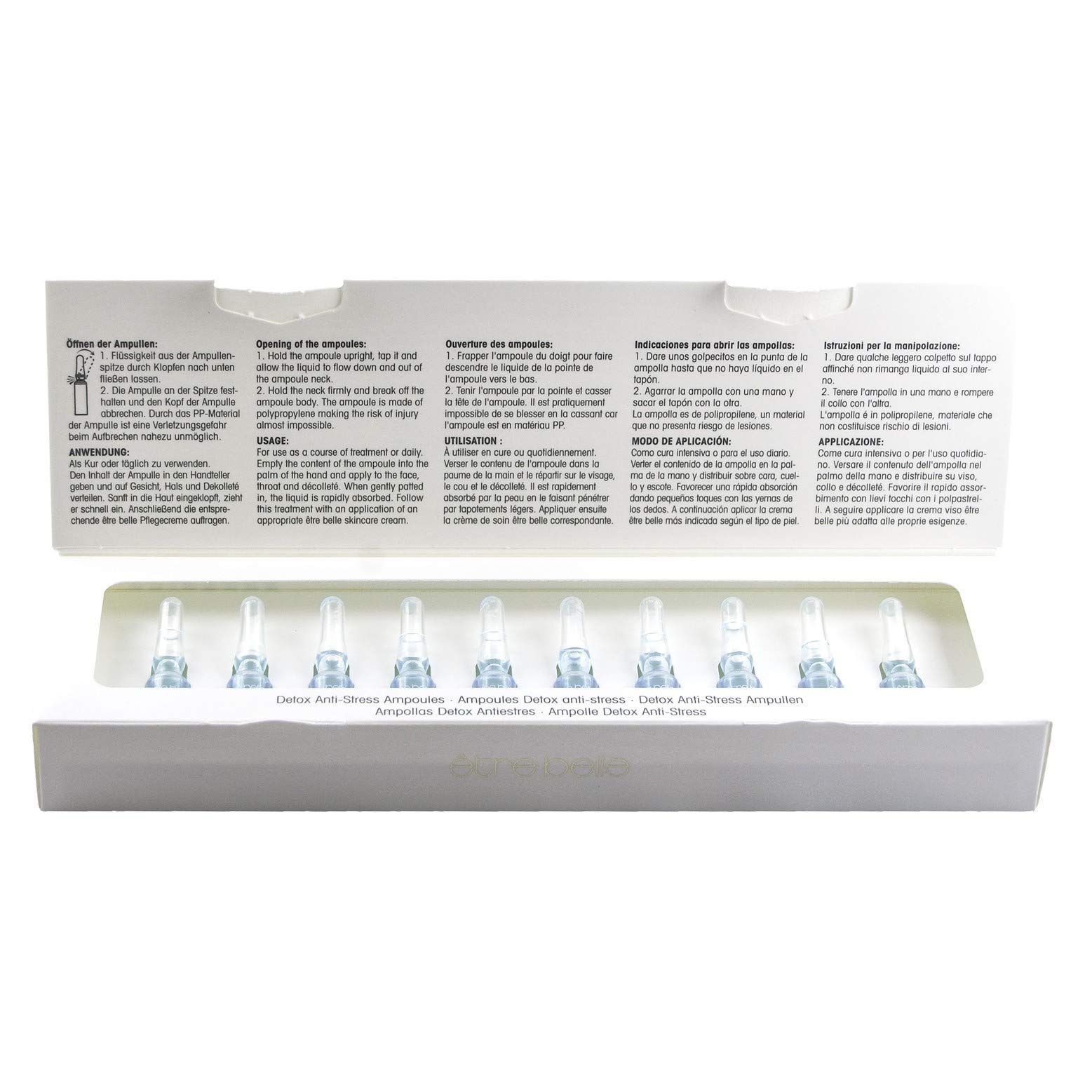 Etre Belle Detox Anti-Stress Ampulle - 10 X 1,5 Ml, Intensiv Pflegende Gesichtsampullen