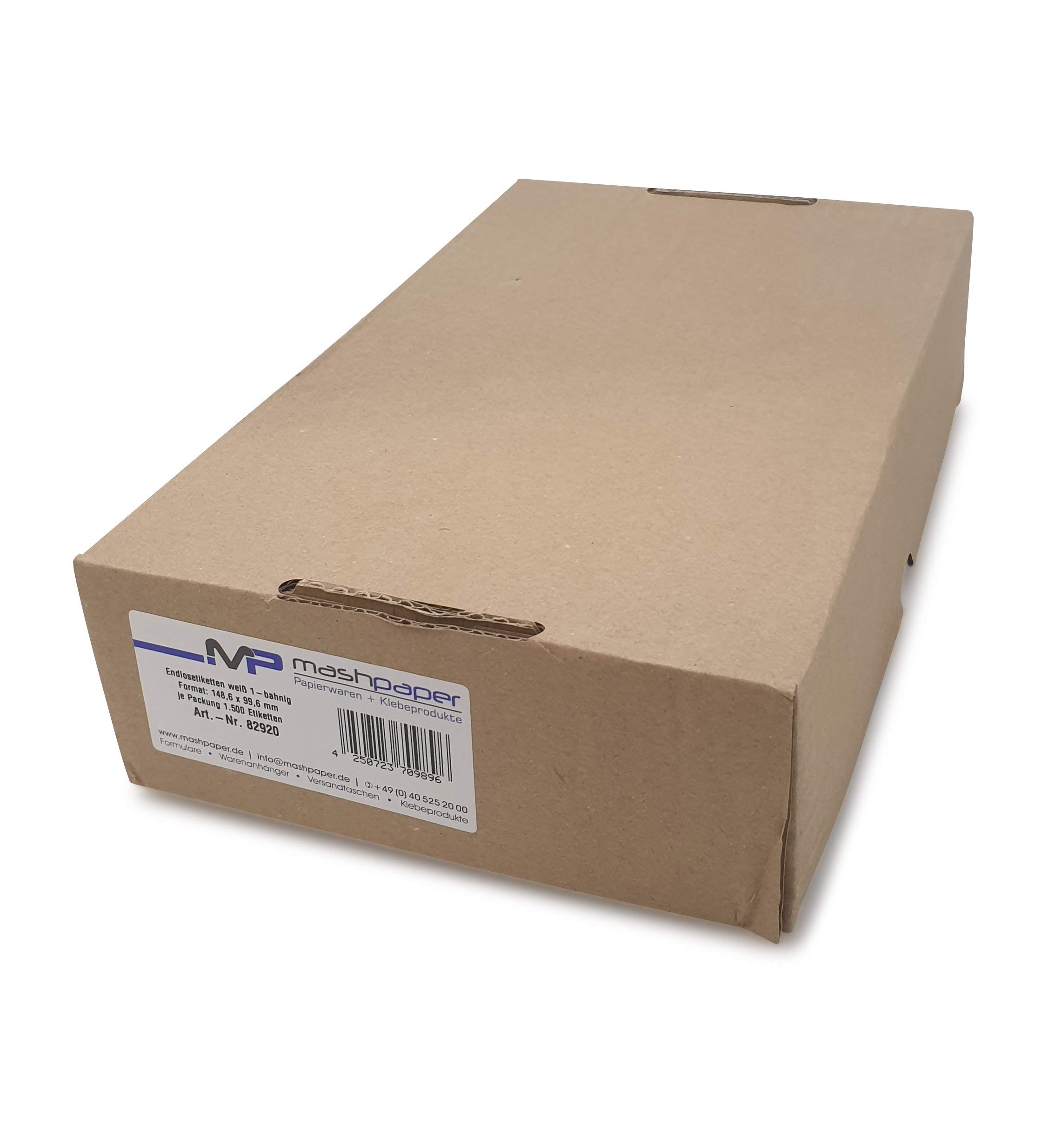 Endlosetiketten Computeretiketten Lochrandetiketten 148,6x99,6mm 1500 Stück endlos selbstklebend weiß