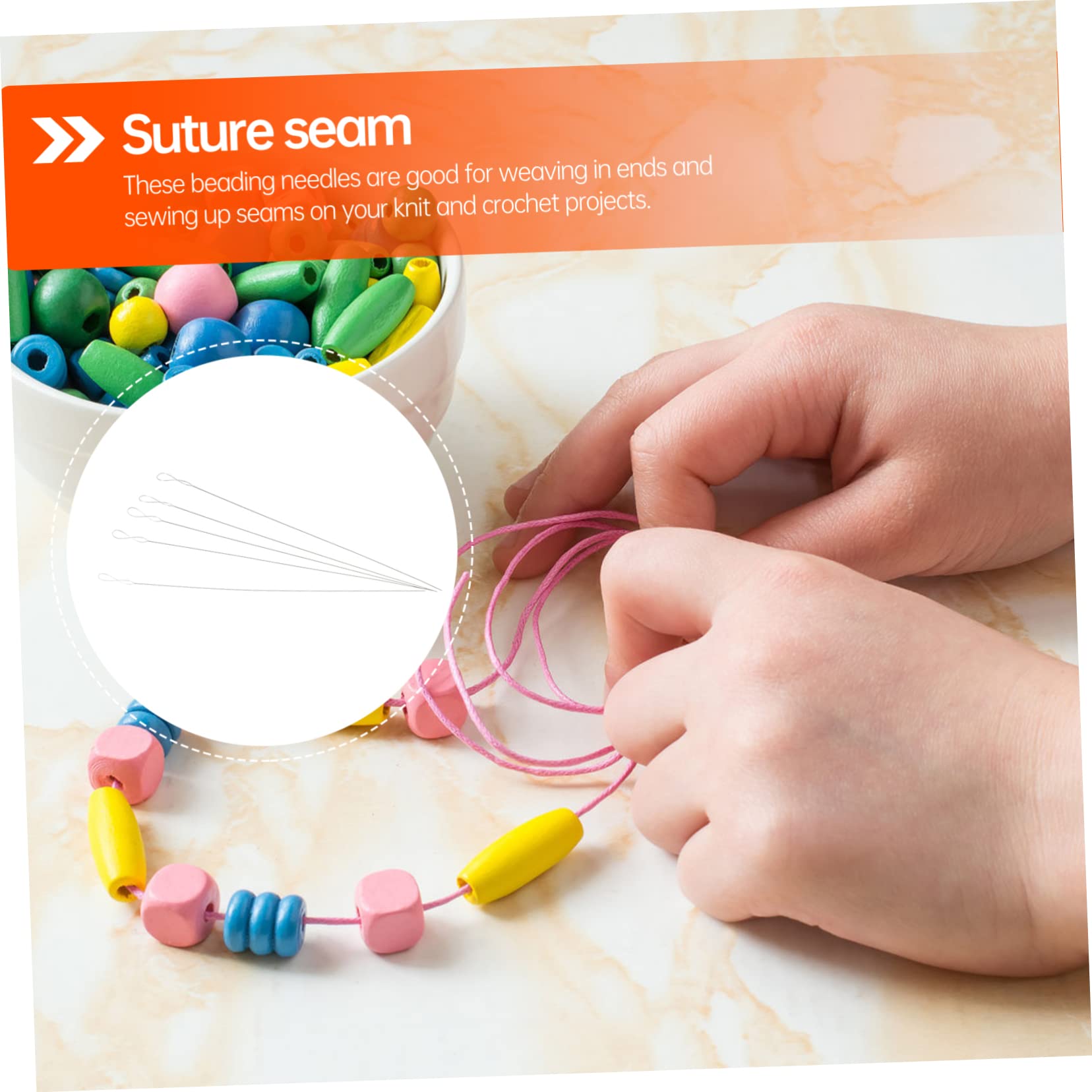 Beatifufu Embroidery Accessories 5pcs Beading Needles Iron Wire Quality for Longevity Ideal for DIY Jewelry Making