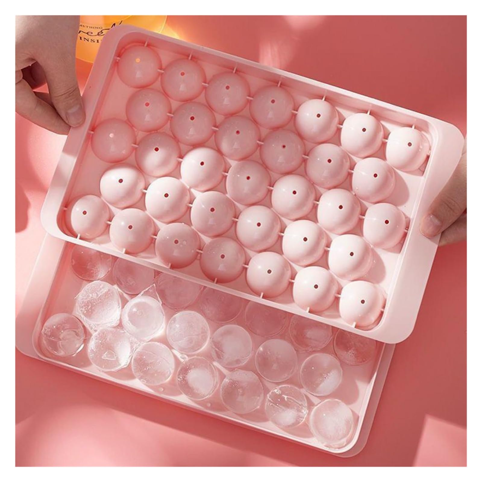 Vassoio per cubetti di Ghiaccio 33 Grid Ice Ball Maker con Coperchio Frigorifero Fai da Te Vassoio Rotondo 3D Utensili da Cucina (Color : Blue)
