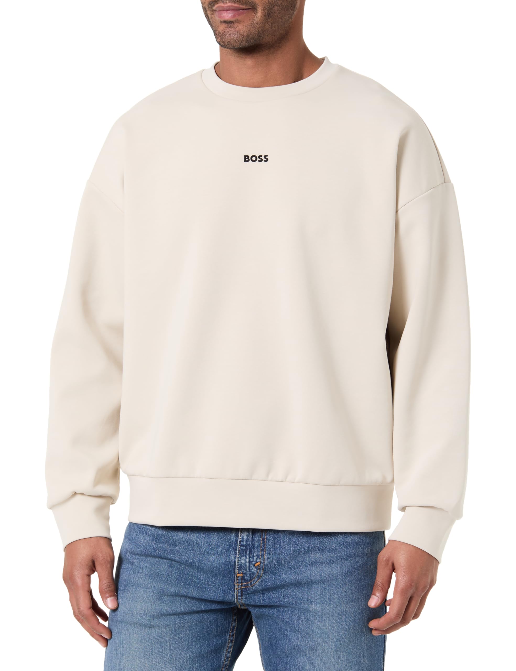 BOSS Men's Sweatshirt, Light Beige 272, M