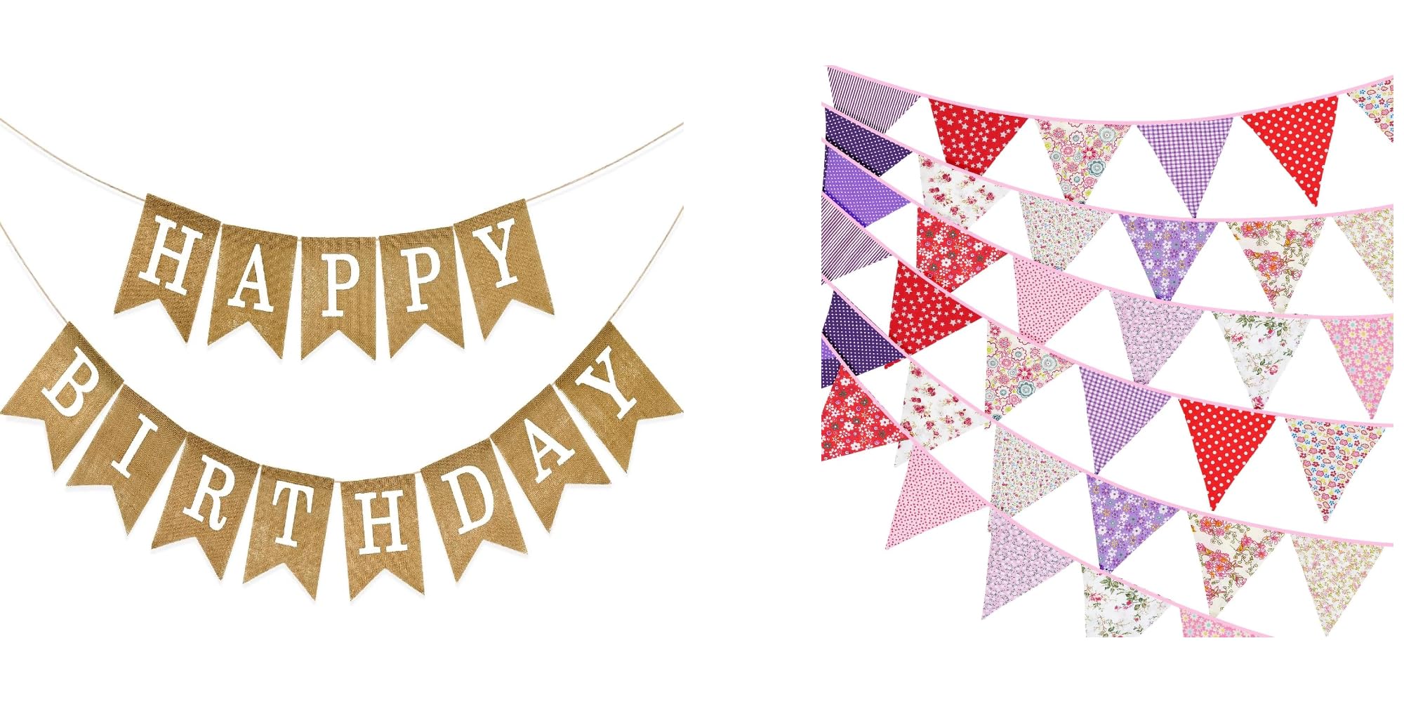 Guirlande anniversaire en jute pour une deco de fete champetre et guinguette