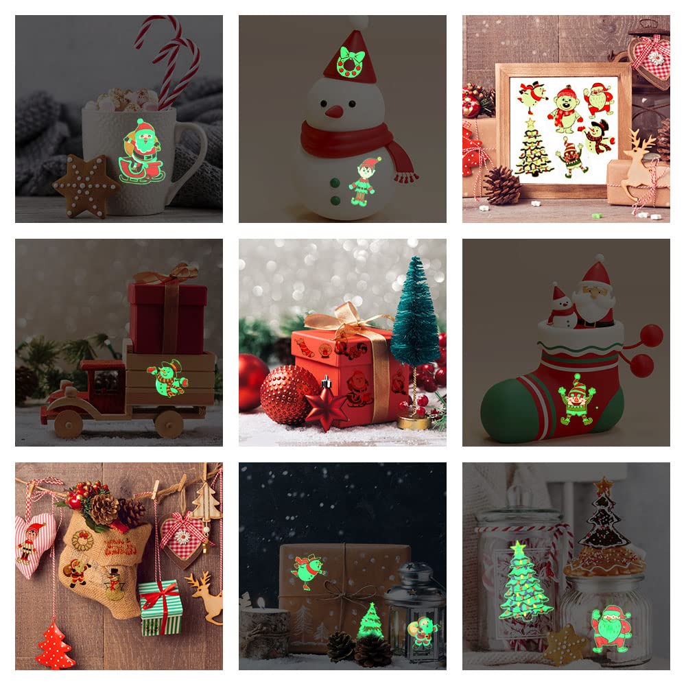 Tatuaggi natalizi per bambini – 240 pezzi di Natale tatuaggi temporanei per ragazzi ragazze Natale trucco viso tatuaggio finto adesivi Natale festa favor Goody Bag Stuffers 16 fogli