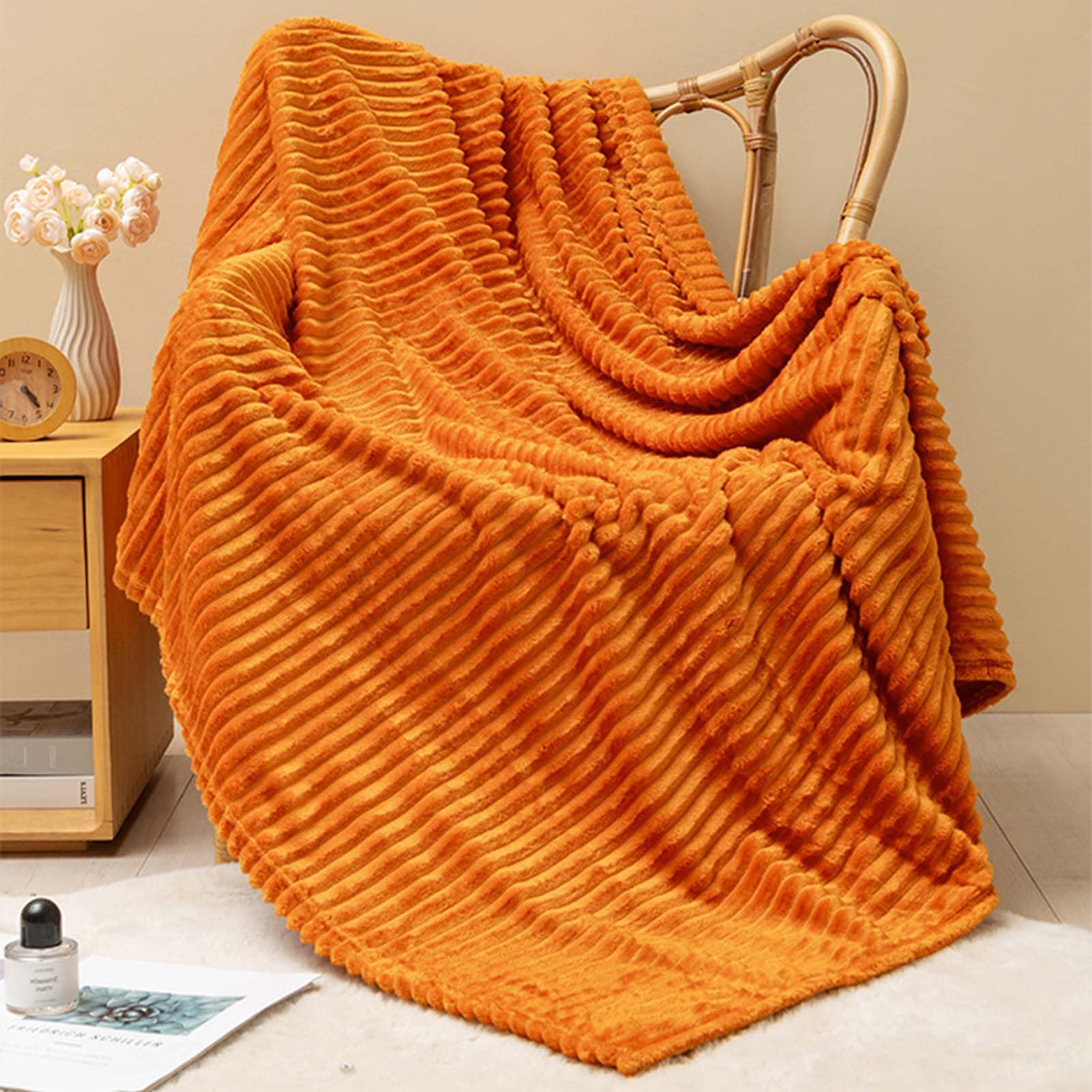 Manta Cama de Microfibre Franela, Manta Polar Lisa de Tacto Suave, Manta para Sofá Invierno Grande, Mantas Decorativas Cálida, Manta Ligera Franela, para Cualquier Temporada
