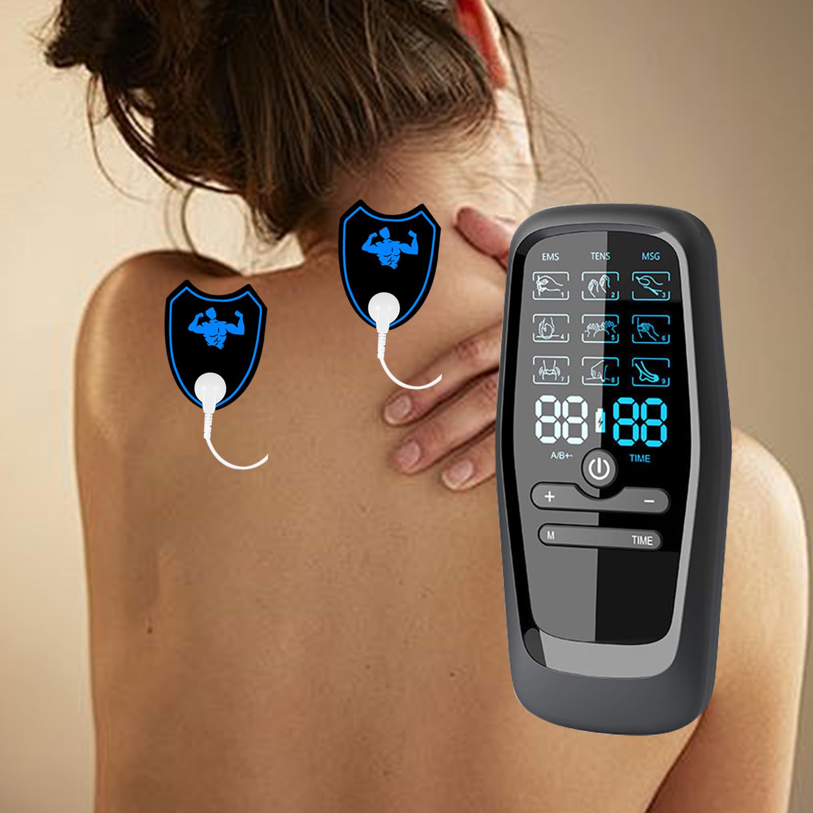 Masseur du cou, masseur de cou électrique,Stimulateur musculaire électrique avec 9 modes et 30 intensités - Outil de soulagement du cou pour la relaxation, les douleurs musculaires