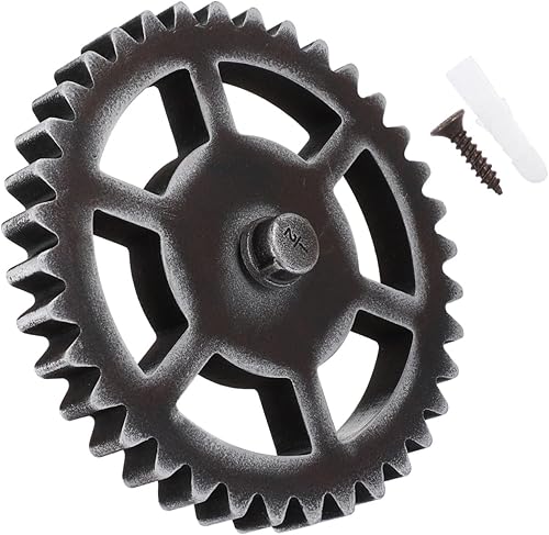 Retro Industrial Style Wooden Gear Wall Hanging Vintage Round Gear Pendant for Home Bar Decor Creative Smooth Surface Wall Ornament Easy to Install