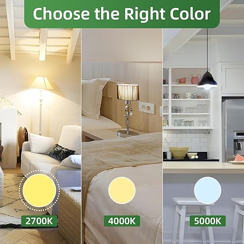 Miniatura 7 de Bombilla LED A19, bombillas LED de 9 W (equivalente a 60 W), base estándar E26, blanco cálido 2700 K, 800 lúmenes, no regulable, bombillas blancas