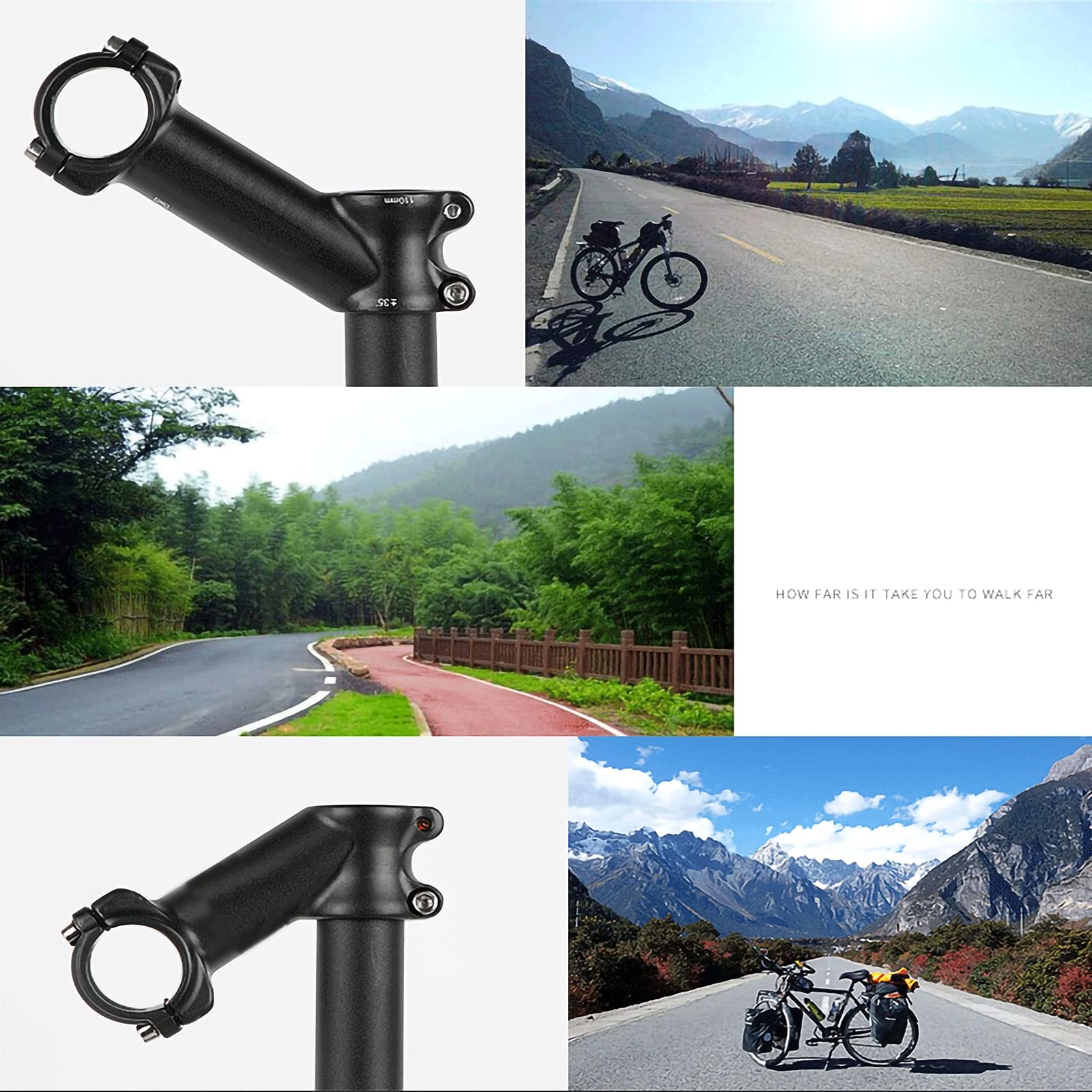 Potence VTT En Alliage Aluminium - Réglable 7 Degrés - Passage Câbles Intégré - Longueurs 80 à 120 Mm