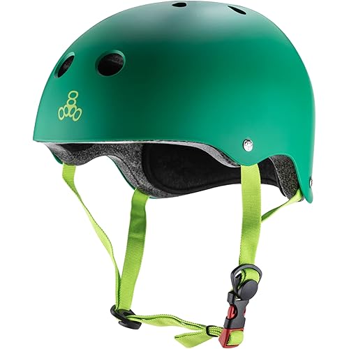 Triple Eight Dual Certified Bike and Skateboard Helmet V2, Kelly Gn L/XL