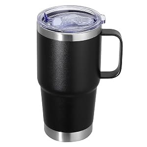 Abbrevi 20 oz Stainless Steel Tumbler with Handle Metal Insulated Coffee Travel Mug with Handle Double Wall Tumbler