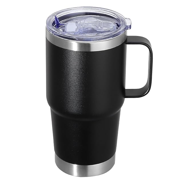Abbrevi 20 oz Stainless Steel Tumbler with Handle Metal Insulated Coffee Travel Mug with Handle Double Wall Tumbler
