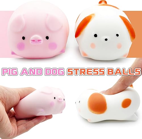 Miniatura 2 de ZTATU Pelotas para el estrés Squishy Dogge & Piggy para niños, juguetes sensoriales antiestrés (paquete de 2), juguetes sensoriales para el estrés,