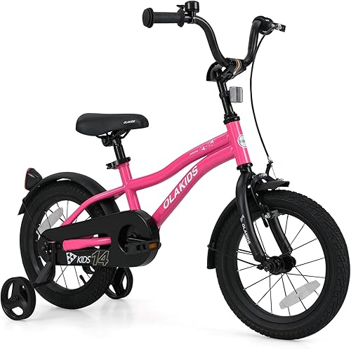 Miniatura 20 de Bicicleta infantil Olakids, de 12, 14, 16 y 18 pulgadas, para bebés y niños pequeños, con ruedas de entrenamiento, campana de seguridad, asiento