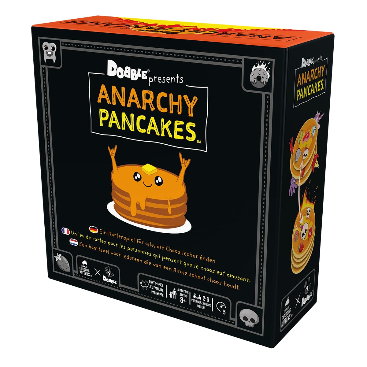 Asmodee Zygomatic, Dobble Anarchy Pancakes, Party Game, Card Game, 2-6 Players, From 8+ Years, 5 Minutes, German, Multilingual, 4. 62 Karten, ZYGD0039