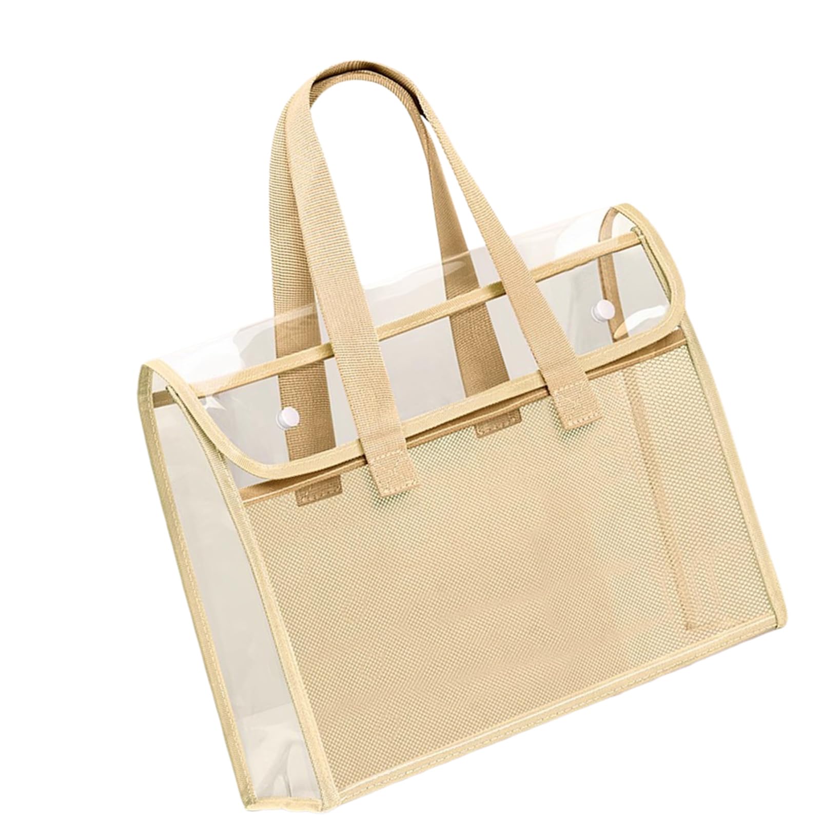 Kalttoy Water Resistant Clear PVC Document Organiser Storage Pouches Double Layered File Bag with Handle for School Clear PVC Document Bag