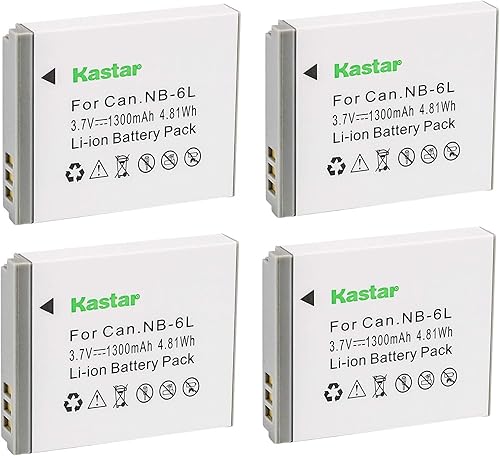 Kastar Batería y Cargador para Canon NB-6L NB6L batería