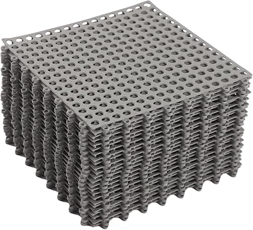 Paquete de 24 tapetes entrelazados para bañera, tapete impermeable de PVC suave de 11.8 pulgadas, tapete de suelo de ducha con agujeros de drenaje